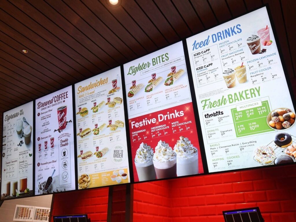 choosing right screen size for digital menu board