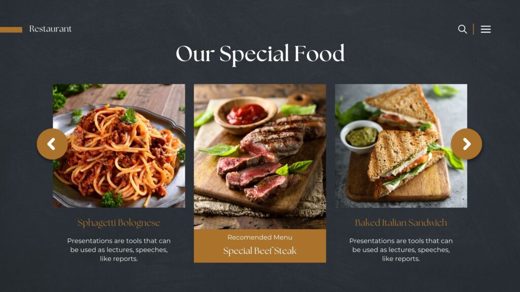 Dark digital menu board design template